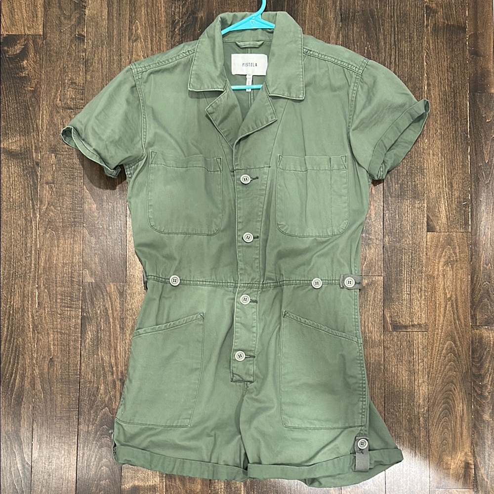 Pistola Green Short Sleeve Jumpsuit
